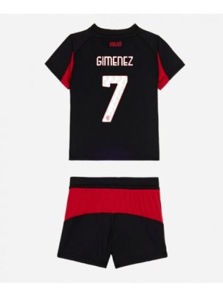 Otroški Nogometna dresi kompleti poceni AC Milan Santiago Gimenez #7 Domači 2025-26