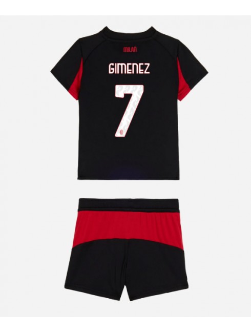 Otroški Nogometna dresi kompleti poceni AC Milan Santiago Gimenez #7 Domači 2025-26