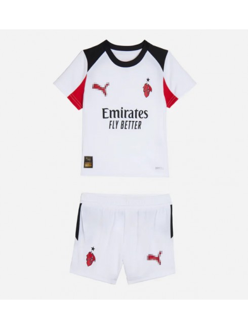 Otroški Nogometna dresi kompleti poceni AC Milan Santiago Gimenez #7 Gostujoči 2025-26