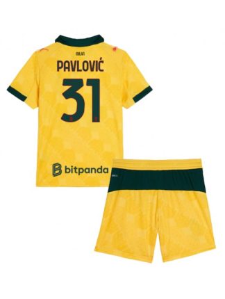 Otroški Nogometna dresi kompleti poceni AC Milan Strahinja Pavlovic #31 Tretji 2025-26