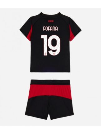 Otroški Nogometna dresi kompleti poceni AC Milan Youssouf Fofana #19 Domači 2025-26