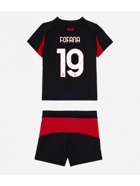 Otroški Nogometna dresi kompleti poceni AC Milan Youssouf Fofana #19 Domači 2025-26