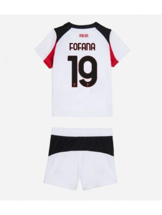 Otroški Nogometna dresi kompleti poceni AC Milan Youssouf Fofana #19 Gostujoči 2025-26