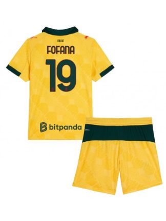 Otroški Nogometna dresi kompleti poceni AC Milan Youssouf Fofana #19 Tretji 2025-26