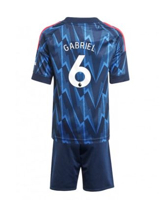 Otroški Nogometna dresi kompleti poceni Arsenal Gabriel Magalhaes #6 Gostujoči 2025-26