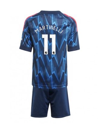 Otroški Nogometna dresi kompleti poceni Arsenal Gabriel Martinelli #11 Gostujoči 2025-26