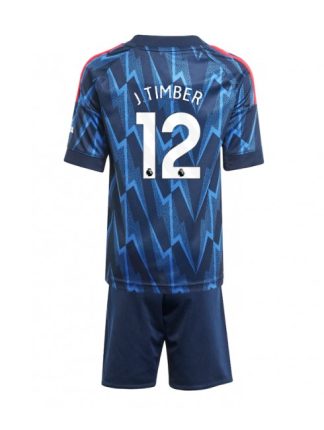 Otroški Nogometna dresi kompleti poceni Arsenal Jurrien Timber #12 Gostujoči 2025-26