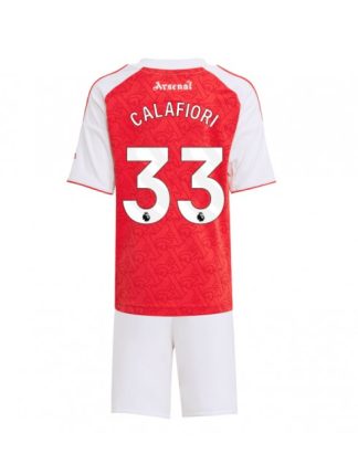 Otroški Nogometna dresi kompleti poceni Arsenal Riccardo Calafiori #33 Domači 2025-26