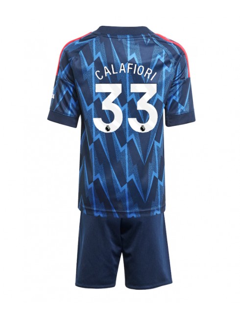 Otroški Nogometna dresi kompleti poceni Arsenal Riccardo Calafiori #33 Gostujoči 2025-26
