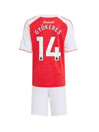 Otroški Nogometna dresi kompleti poceni Arsenal Viktor Gyokeres #14 Domači 2025-26
