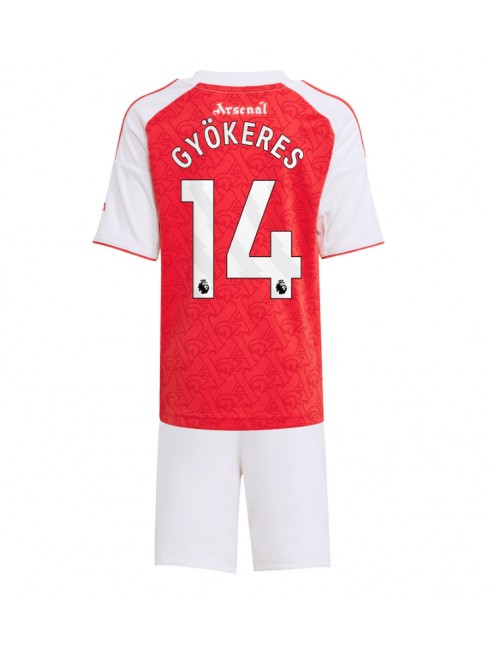 Otroški Nogometna dresi kompleti poceni Arsenal Viktor Gyokeres #14 Domači 2025-26
