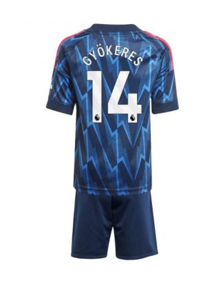 Otroški Nogometna dresi kompleti poceni Arsenal Viktor Gyokeres #14 Gostujoči 2025-26