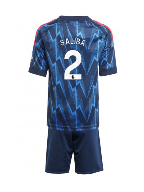 Otroški Nogometna dresi kompleti poceni Arsenal William Saliba #2 Gostujoči 2025-26