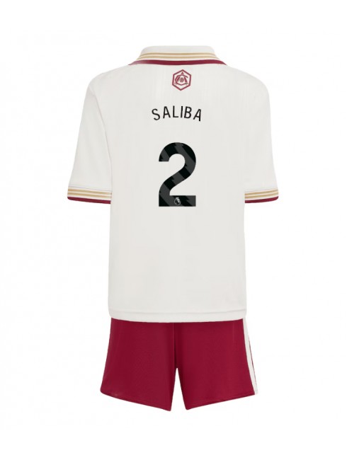 Otroški Nogometna dresi kompleti poceni Arsenal William Saliba #2 Tretji 2025-26