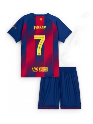Otroški Nogometna dresi kompleti poceni Barcelona Ferran Torres #7 Domači 2025-26