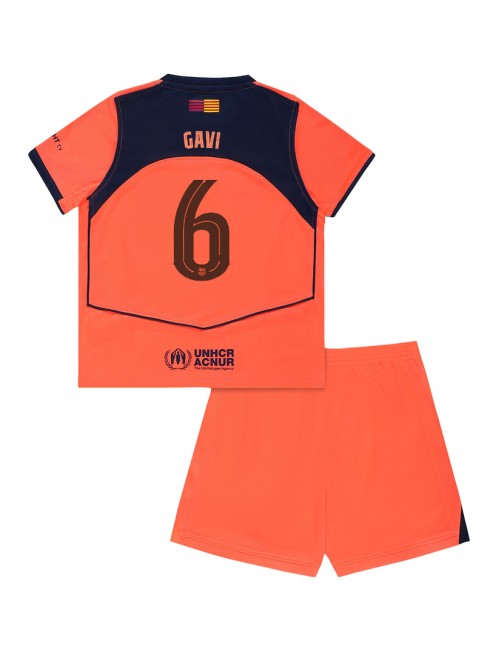 Otroški Nogometna dresi kompleti poceni Barcelona Paez Gavi #6 Tretji 2025-26