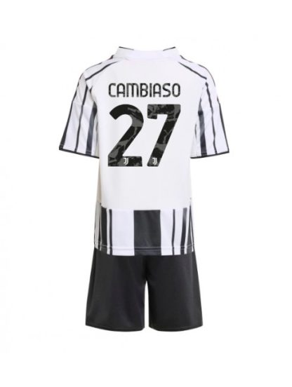 Otroški Nogometna dresi kompleti poceni Juventus Andrea Cambiaso #27 Domači 2025-26