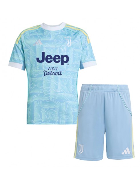 Otroški Nogometna dresi kompleti poceni Juventus Dusan Vlahovic #9 Gostujoči 2025-26