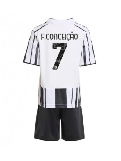 Otroški Nogometna dresi kompleti poceni Juventus Francisco Conceicao #7 Domači 2025-26