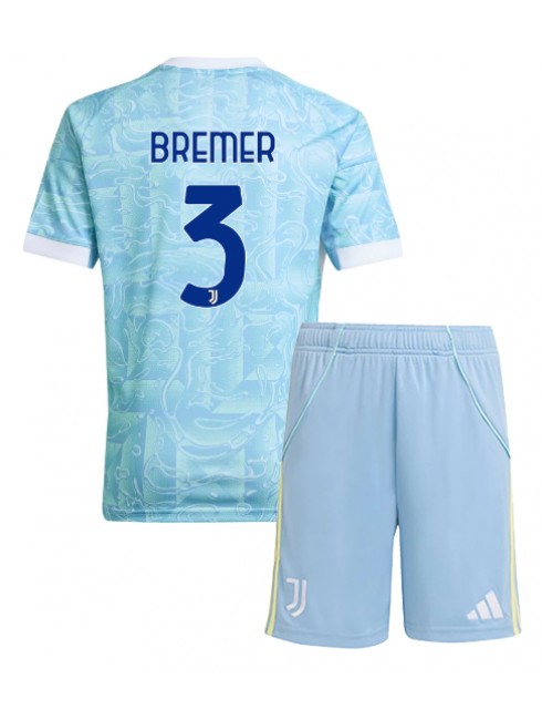 Otroški Nogometna dresi kompleti poceni Juventus Gleison Bremer #3 Gostujoči 2025-26
