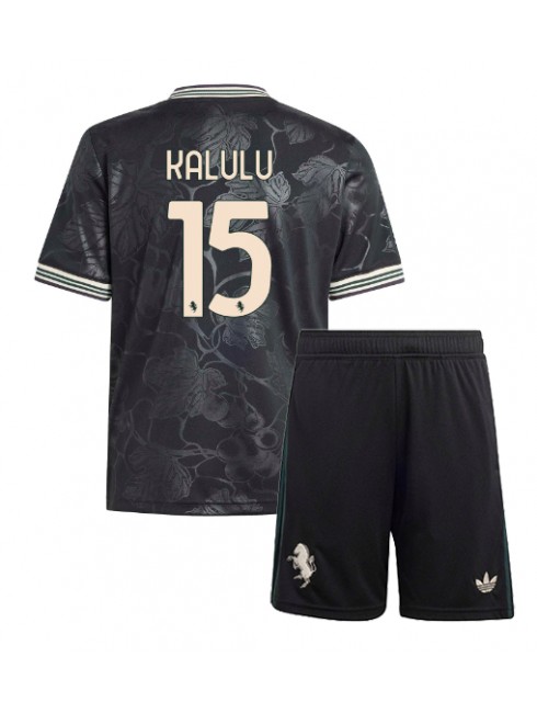 Otroški Nogometna dresi kompleti poceni Juventus Pierre Kalulu #15 Tretji 2025-26