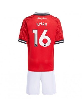 Otroški Nogometna dresi kompleti poceni Manchester United Amad Diallo #16 Domači 2025-26
