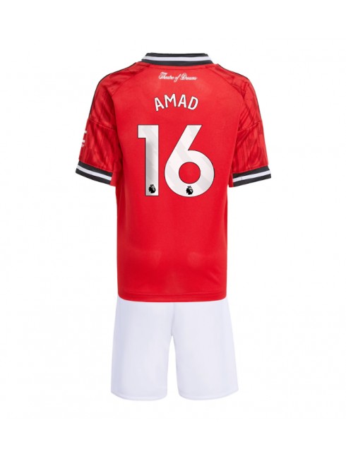 Otroški Nogometna dresi kompleti poceni Manchester United Amad Diallo #16 Domači 2025-26