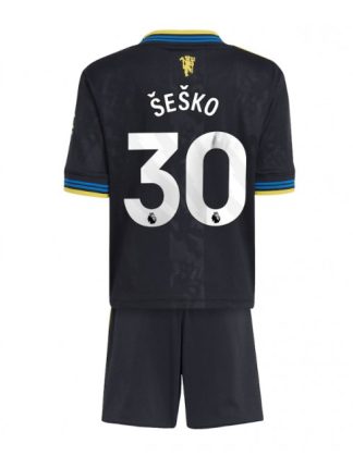 Otroški Nogometna dresi kompleti poceni Manchester United Benjamin Sesko #30 Tretji 2025-26