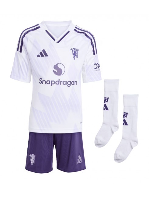 Otroški Nogometna dresi kompleti poceni Manchester United Bruno Fernandes #8 Gostujoči 2025-26