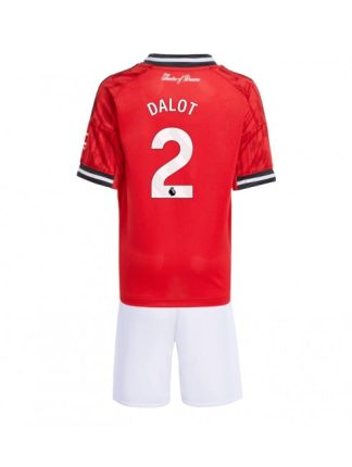 Otroški Nogometna dresi kompleti poceni Manchester United Diogo Dalot #2 Domači 2025-26
