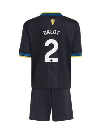 Otroški Nogometna dresi kompleti poceni Manchester United Diogo Dalot #2 Tretji 2025-26