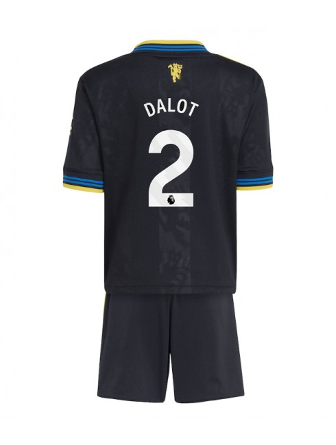 Otroški Nogometna dresi kompleti poceni Manchester United Diogo Dalot #2 Tretji 2025-26