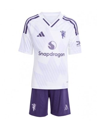 Otroški Nogometna dresi kompleti poceni Manchester United Gostujoči 2025-26