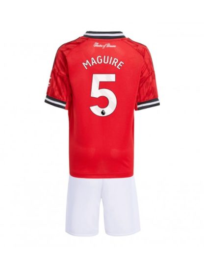 Otroški Nogometna dresi kompleti poceni Manchester United Harry Maguire #5 Domači 2025-26
