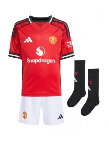 Otroški Nogometna dresi kompleti poceni Manchester United Joshua Zirkzee #11 Domači 2025-26