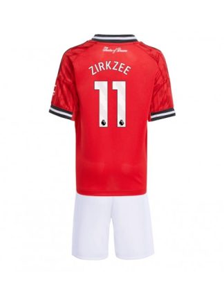 Otroški Nogometna dresi kompleti poceni Manchester United Joshua Zirkzee #11 Domači 2025-26
