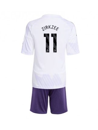 Otroški Nogometna dresi kompleti poceni Manchester United Joshua Zirkzee #11 Gostujoči 2025-26