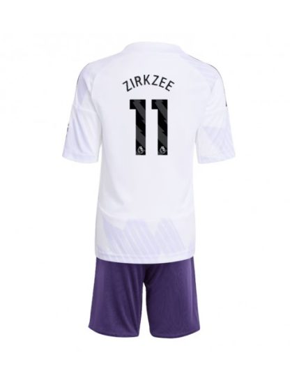 Otroški Nogometna dresi kompleti poceni Manchester United Joshua Zirkzee #11 Gostujoči 2025-26