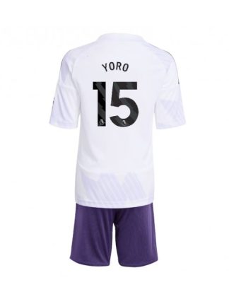 Otroški Nogometna dresi kompleti poceni Manchester United Leny Yoro #15 Gostujoči 2025-26