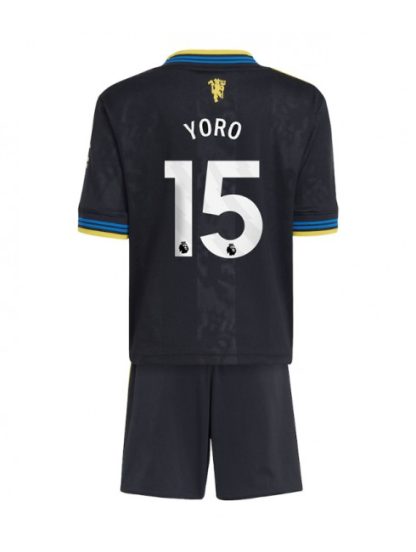 Otroški Nogometna dresi kompleti poceni Manchester United Leny Yoro #15 Tretji 2025-26