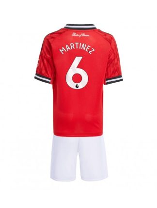 Otroški Nogometna dresi kompleti poceni Manchester United Lisandro Martinez #6 Domači 2025-26