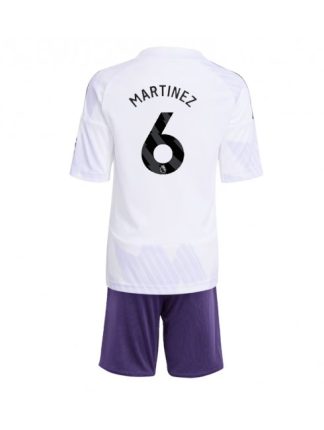 Otroški Nogometna dresi kompleti poceni Manchester United Lisandro Martinez #6 Gostujoči 2025-26