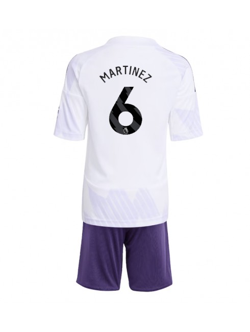 Otroški Nogometna dresi kompleti poceni Manchester United Lisandro Martinez #6 Gostujoči 2025-26