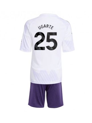 Otroški Nogometna dresi kompleti poceni Manchester United Manuel Ugarte #25 Gostujoči 2025-26