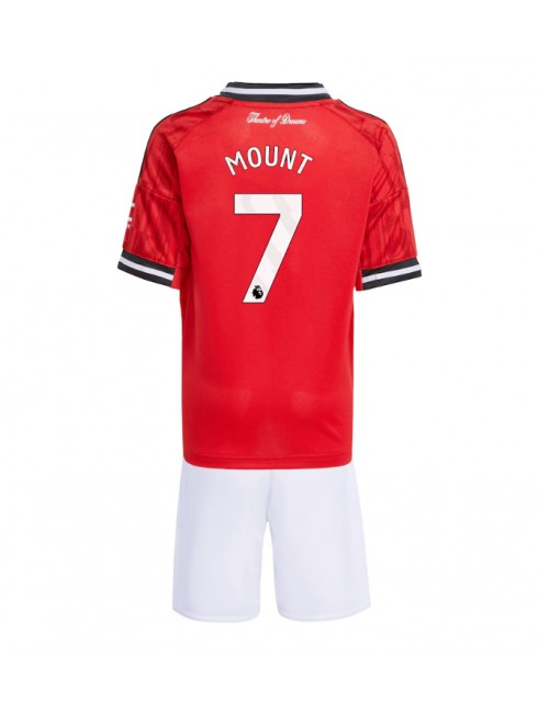 Otroški Nogometna dresi kompleti poceni Manchester United Mason Mount #7 Domači 2025-26