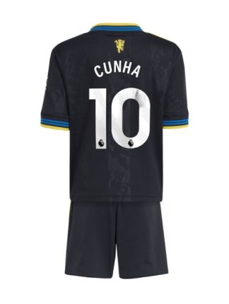 Otroški Nogometna dresi kompleti poceni Manchester United Matheus Cunha #10 Tretji 2025-26