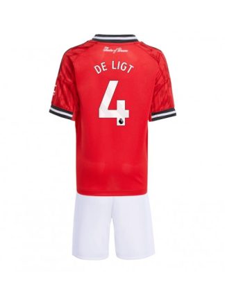 Otroški Nogometna dresi kompleti poceni Manchester United Matthijs de Ligt #4 Domači 2025-26
