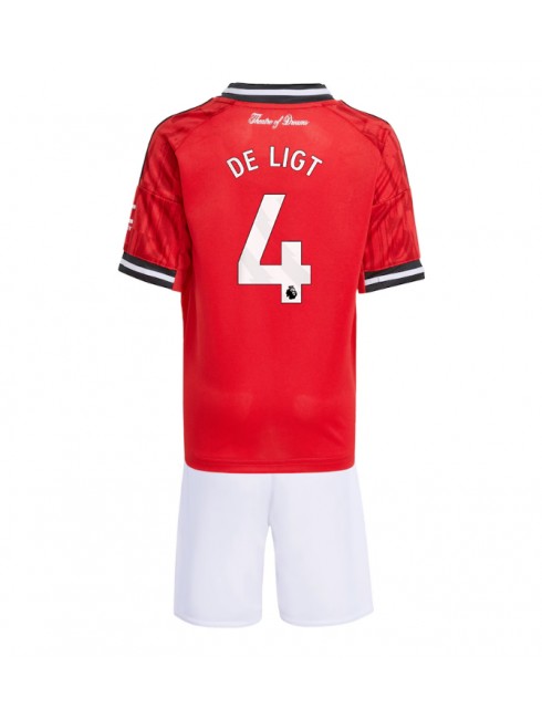 Otroški Nogometna dresi kompleti poceni Manchester United Matthijs de Ligt #4 Domači 2025-26