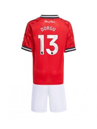 Otroški Nogometna dresi kompleti poceni Manchester United Patrick Dorgu #13 Domači 2025-26