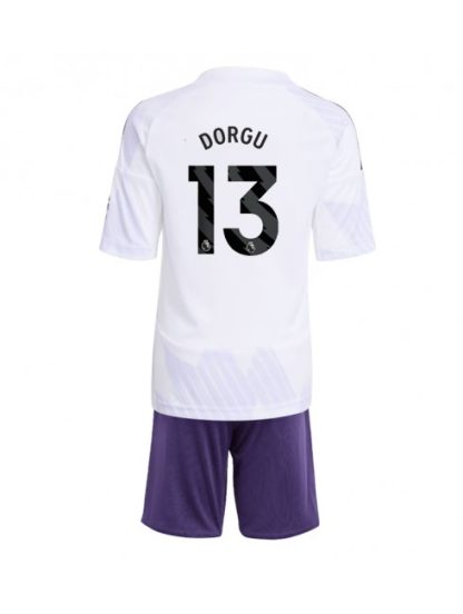 Otroški Nogometna dresi kompleti poceni Manchester United Patrick Dorgu #13 Gostujoči 2025-26